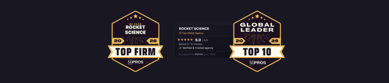 50Pros.com Awards ‘Top 10’ Agency Badge to Rocket Science